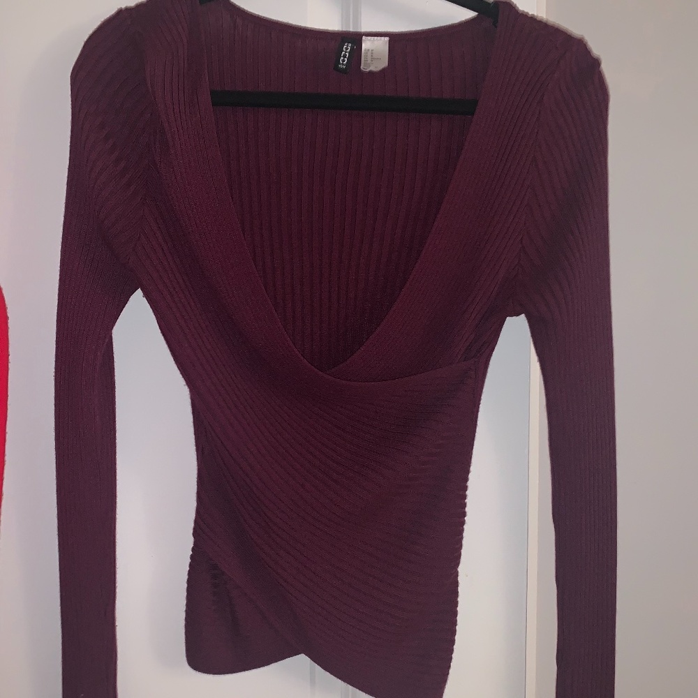 H&M Burgundy Entwined Longsleeved Shirt